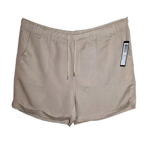 Tribal Jeans Size XXL Pull On Jogger Short in Warm Sand Drawstring Pockets Linen